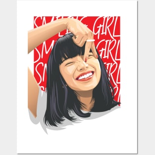 Smiling Girl Vector Posters and Art